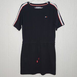 Tommy Hilfiger Sport Women's M Black Elastic Waist Short Sleeve T-Shirt Dress